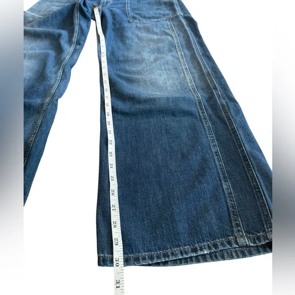 Me+Em Cotton Patch Pocket Utility Jean Baggy Straight Jean Inseam 30'' Sz 31 - Picture 12 of 14